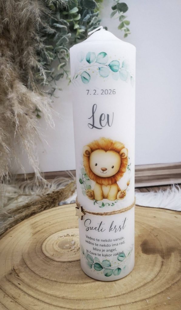 Krstna sveča samostoječa velika (cena je 30 €)
